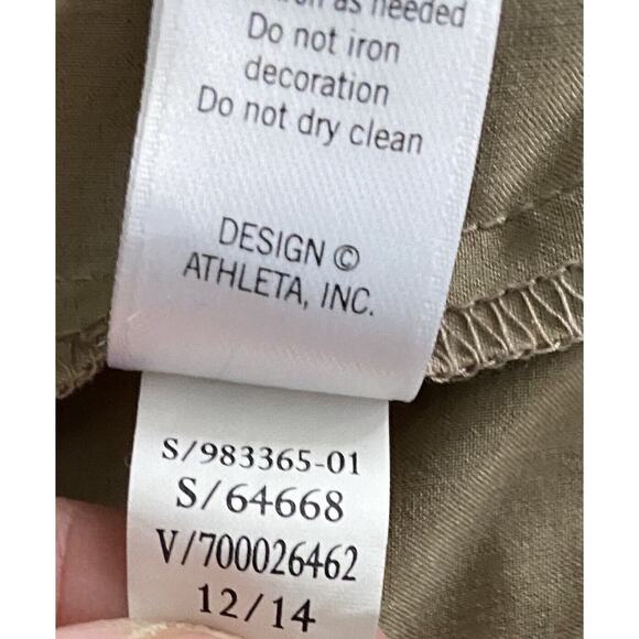 EUC Athleta Sz 14 Tan Flare Skort Side Zipper Drawstring Back Zipper Pocket Top - Picture 9 of 9